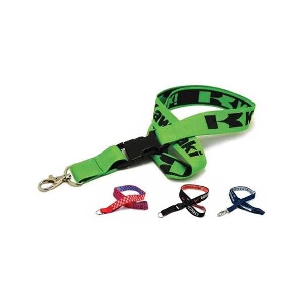 35" x 3/4" V-neck lanyard with bulldog clip and coarse weave... from ASI 30250 AZX Sport USA
