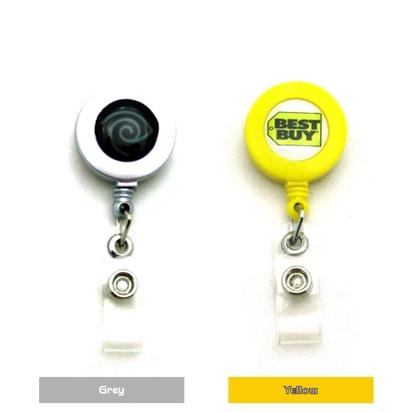 1.25" round plastic badge reel with 30" cord, snap strap and... from ASI 30250 AZX Sport USA