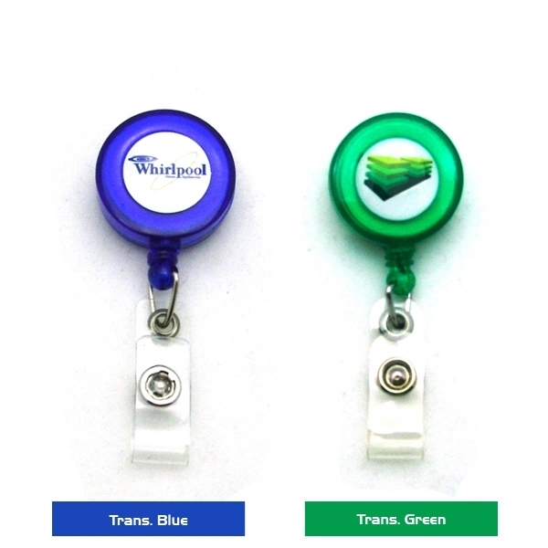 1.25" round plastic badge reel with 30" cord, snap strap and... from ASI 30250 AZX Sport USA