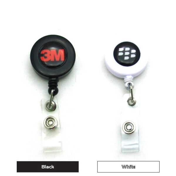1.25" round plastic badge reel with 30" cord, snap strap and... from ASI 30250 AZX Sport USA
