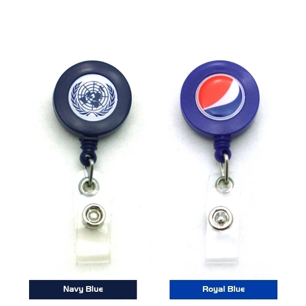 1.25" round plastic badge reel with 30" retractable cord. 3-Day Service.... from ASI 30250 AZX Sport USA