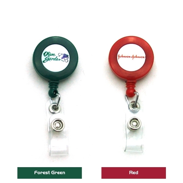 1.25" round plastic badge reel with 30" retractable cord. 3-Day Service.... from ASI 30250 AZX Sport USA