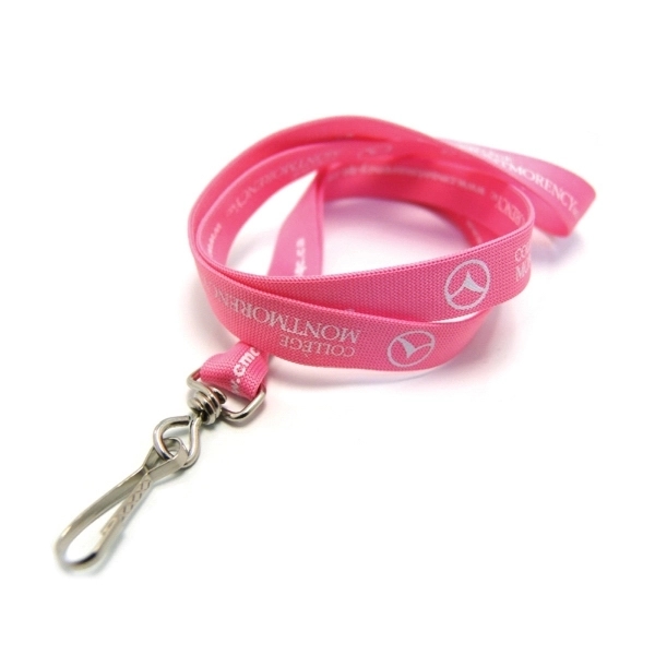 35" pink polyester Breast Cancer Awareness tubular lanyard with 3-Day Service.... from ASI 30250 AZX Sport USA