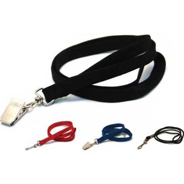 35" x 3/8" blank polyester tubular lanyard with bulldog clip. Blank.... from ASI 30250 AZX Sport USA