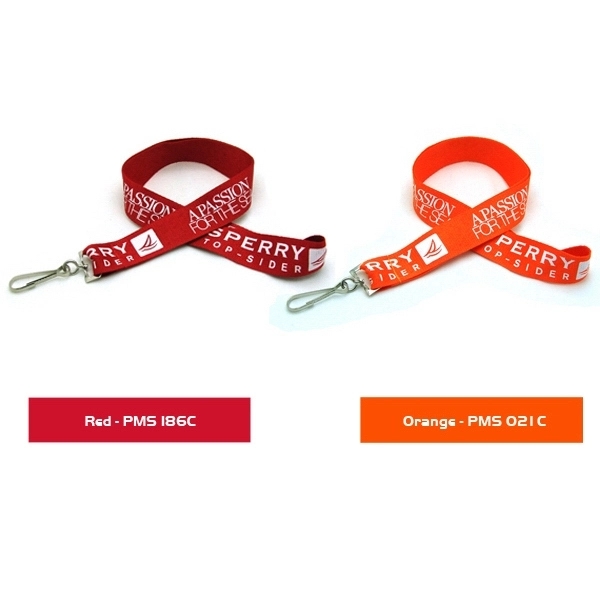 35" x 1" polyester flat lanyard with assorted attachments and silkscreen... from ASI 30250 AZX Sport USA