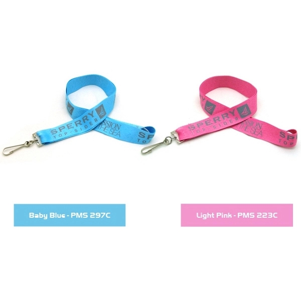 35" x 1" polyester flat lanyard with assorted attachments and silkscreen... from ASI 30250 AZX Sport USA