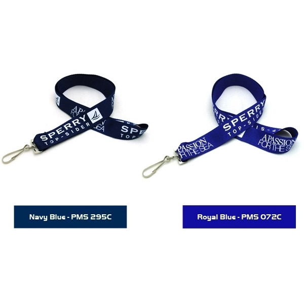 35" x 1" polyester flat lanyard with assorted attachments and silkscreen... from ASI 30250 AZX Sport USA