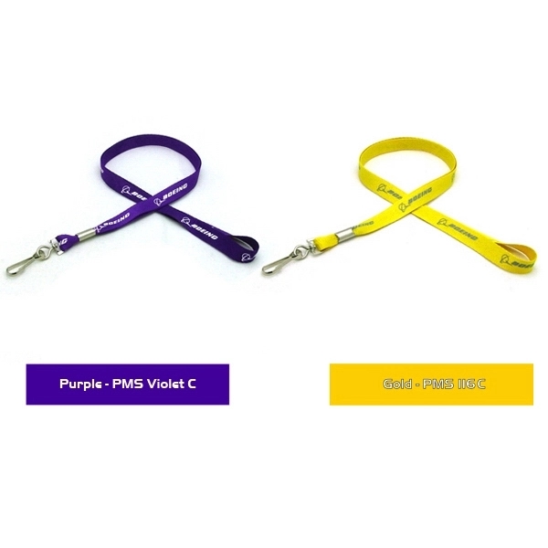 35" x 1/2" polyester flat lanyards with detached buckle hardware. Assembled... from ASI 30250 AZX Sport USA
