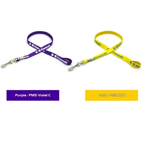 35" x 3/8" polyester flat lanyard with assorted attachments and woven... from ASI 30250 AZX Sport USA