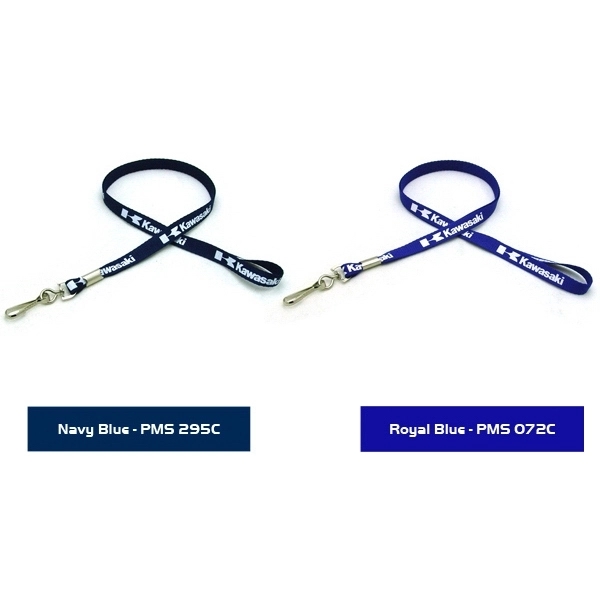 35" x 3/8" polyester flat lanyard with assorted attachments and woven... from ASI 30250 AZX Sport USA
