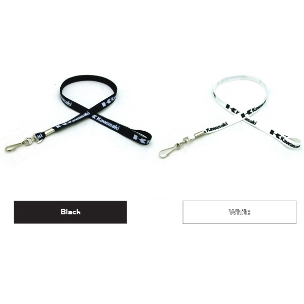 35" x 3/8" polyester flat lanyard with assorted attachments and woven... from ASI 30250 AZX Sport USA