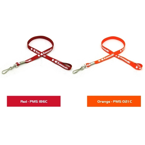 35" x 3/8" polyester flat lanyard with assorted attachments and silkscreen... from ASI 30250 AZX Sport USA
