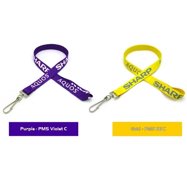 35" x 5/8" polyester flat lanyard with assorted attachments and silkscreen... from ASI 30250 AZX Sport USA