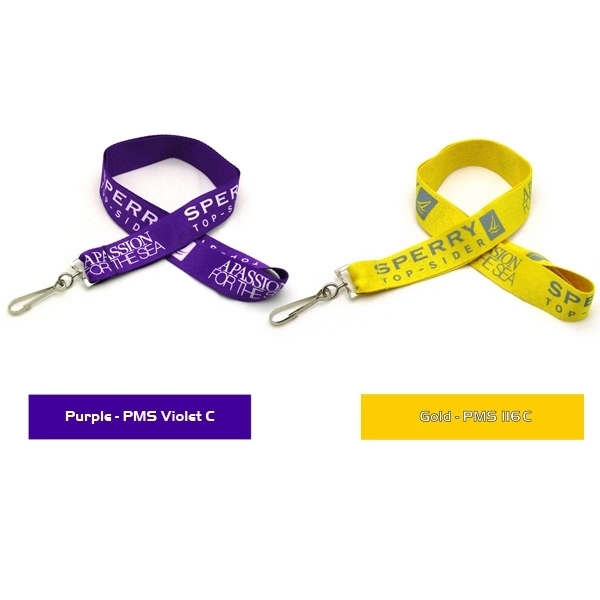 35" x 1" polyester flat lanyard with assorted attachments and silkscreen... from ASI 30250 AZX Sport USA