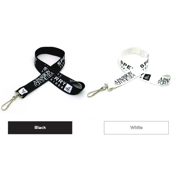 35" x 1" polyester flat lanyard with assorted attachments and silkscreen... from ASI 30250 AZX Sport USA