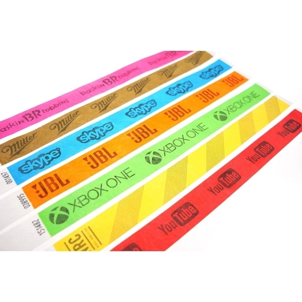 10" x 0.75" single-use Tyvek wristbands. Assembled in the USA.... from ASI 30250 AZX Sport USA