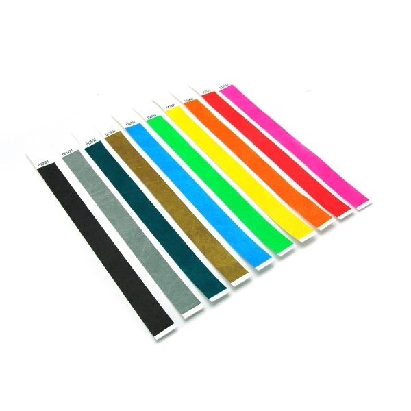 10" x 0.75" single-use Tyvek wristbands. Assembled in the USA.... from ASI 30250 AZX Sport USA