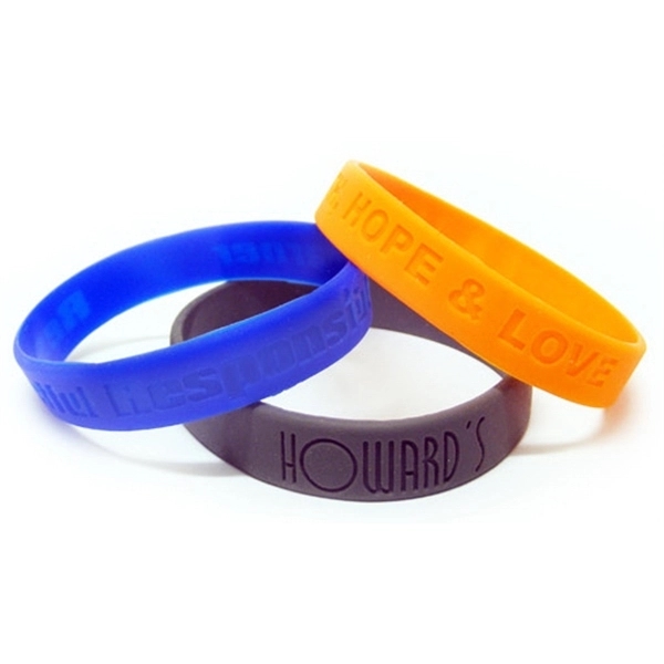7" or 8" 1/2" thick recycled silicone wristbands. Assembled in the... from ASI 30250 AZX Sport USA