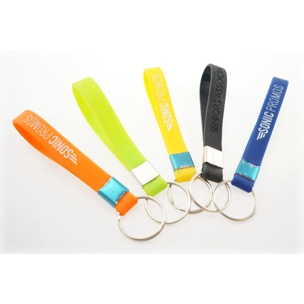 4.75" x 0.5" recycled silicone keychain. Assembled in the USA.... from ASI 30250 AZX Sport USA