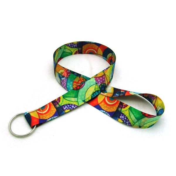 35" polyester 7/8" wide lanyards with keyring hardware and digital sublimation... from ASI 30250 AZX Sport USA