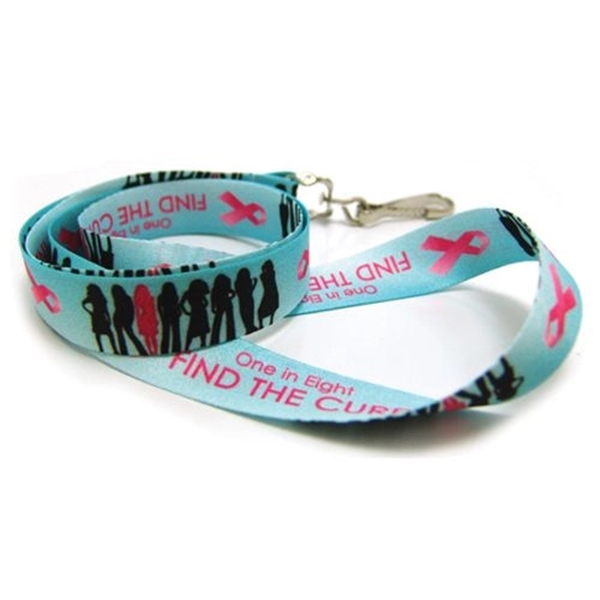 35" long Breast Cancer Awareness lanyard with sublimated imprint. Next day... from ASI 30250 AZX Sport USA