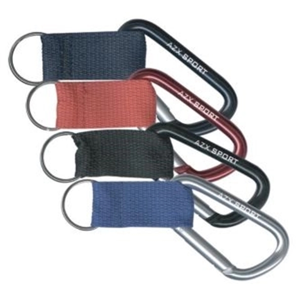 Anodized aluminum carabiner clip with webbed strap keyring. Assembled in the... from ASI 30250 AZX Sport USA