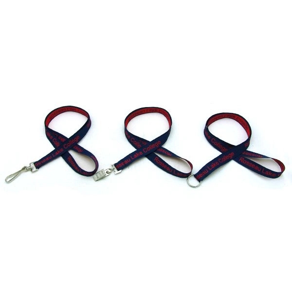 35" long 5/8" wide coarse polyester V-neck lanyard with bulldog clip... from ASI 30250 AZX Sport USA