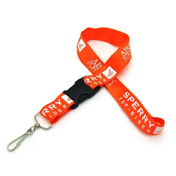35" x 1" flat ribbed polyester lanyard with detached buckle hardware.... from ASI 30250 AZX Sport USA