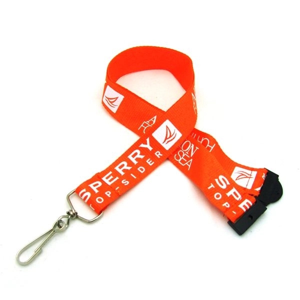35" x 1" flat ribbed polyester lanyard with sewn-on breakaway hardware.... from ASI 30250 AZX Sport USA