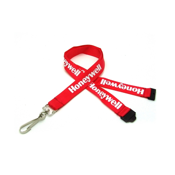 35" x 3/4" flat ribbed polyester lanyard with sewn-on breakaway hardware... from ASI 30250 AZX Sport USA