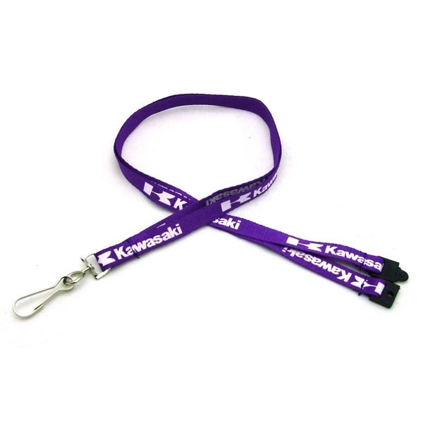 35" x 3/8" flat ribbed polyester lanyard with sewn-on breakaway hardware... from ASI 30250 AZX Sport USA