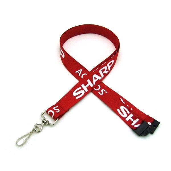 35" x 5/8" flat ribbed polyester lanyard with sewn-on breakaway hardware... from ASI 30250 AZX Sport USA