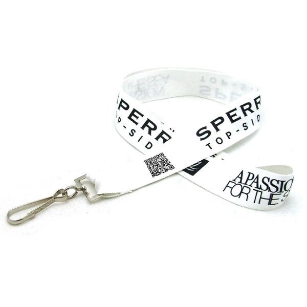 35" x 1" webbed polyester lanyard with QR code, bulldog clip... from ASI 30250 AZX Sport USA