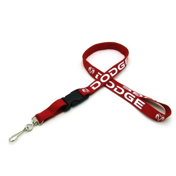 35" x 5/8" tubular lanyard with detachable buckle hardware and silkscreen... from ASI 30250 AZX Sport USA