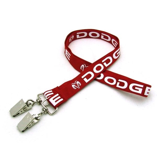 35" x 5/8" tubular lanyard with double standard hardware and silkscreened... from ASI 30250 AZX Sport USA