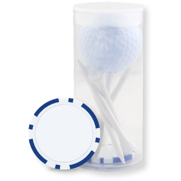 One TaylorMade Distance Plus golf ball and five 2 3/4" blank... from ASI 38120 Ball Pro / Diversified Quality Kitchenware