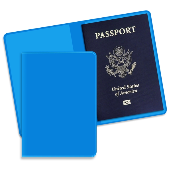 Dual pocket passport holder case made of vinyl, measuring 5.18"H x... from ASI 54040 Fey Promo