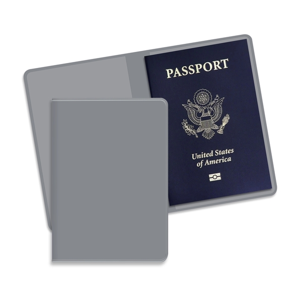 Dual pocket passport holder case made of vinyl, measuring 5.18"H x... from ASI 54040 Fey Promo
