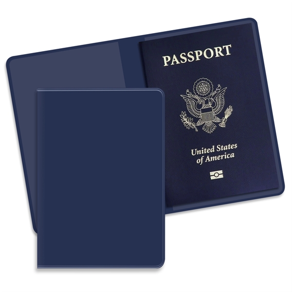 Dual pocket passport holder case made of vinyl, measuring 5.18"H x... from ASI 54040 Fey Promo