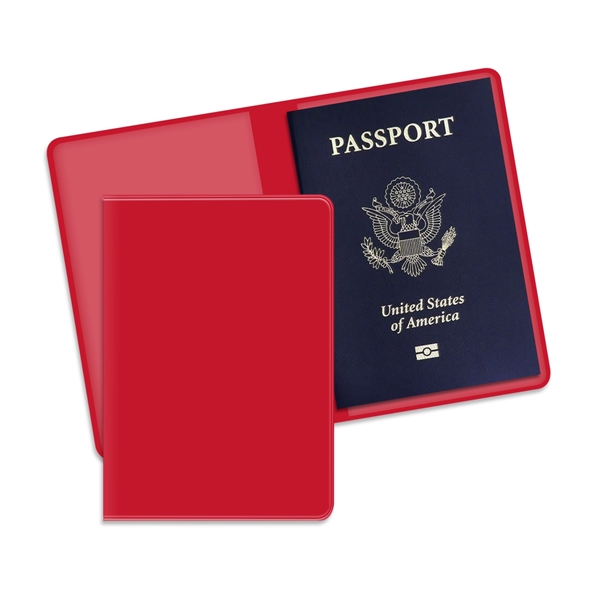 Dual pocket passport holder case made of vinyl, measuring 5.18"H x... from ASI 54040 Fey Promo