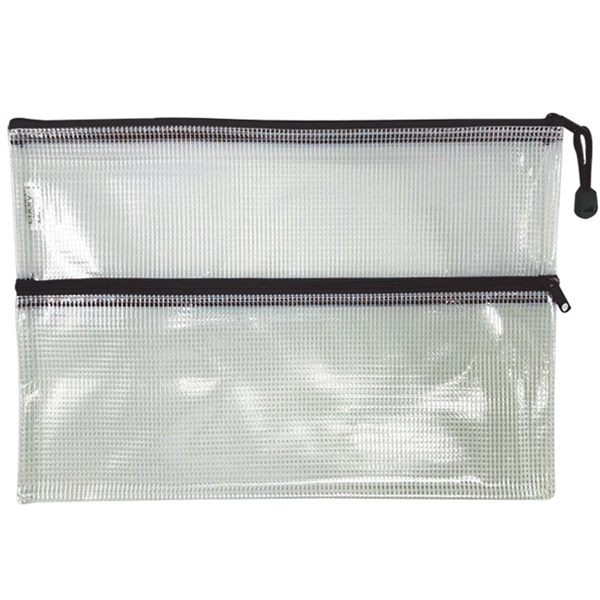 Medium dual pocket zip bag measuring 13 1/2" x 9 1/2"... from ASI 52541 Epoly Corp