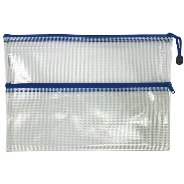 Medium dual pocket zip bag measuring 13 1/2" x 9 1/2"... from ASI 52541 Epoly Corp