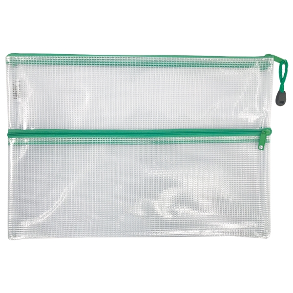 Medium dual pocket zip bag measuring 13 1/2" x 9 1/2"... from ASI 52541 Epoly Corp