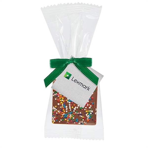 2.25" W x 4" H gift bag with bite size Belgian... from ASI 71685 Midnite Snax®