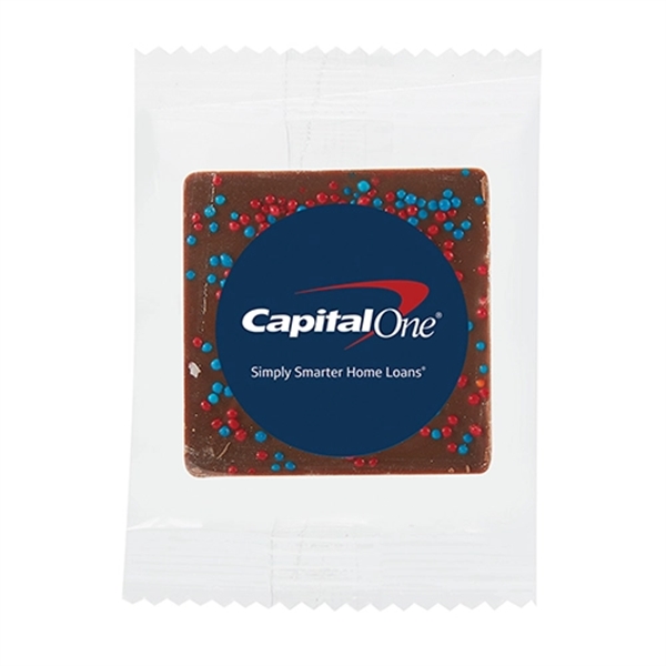 1.625" L x 1.65" W chocolate squares with nonpareil sprinkles and... from ASI 71685 Midnite Snax®