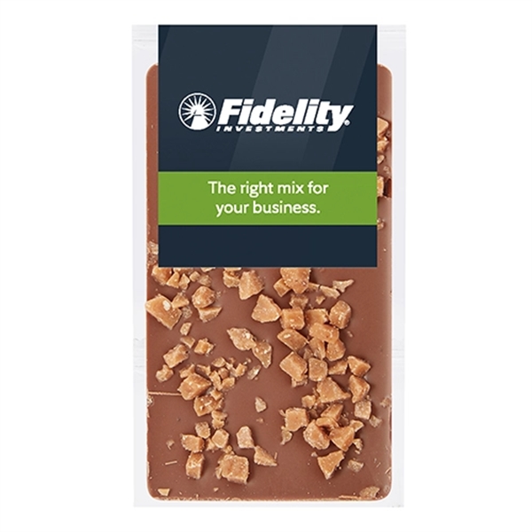 1 oz. Belgian chocolate bar topped with crushed toffee; includes 4-color... from ASI 71685 Midnite Snax®