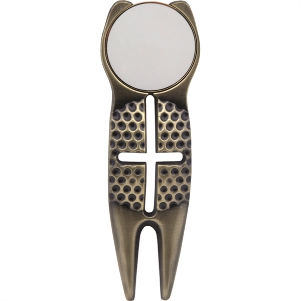Crosshairs golf divot tool with a ball line marking stencil and... from ASI 38120 Ball Pro / Diversified Quality Kitchenware