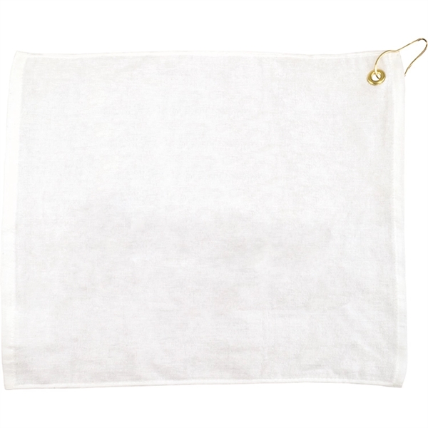 White hemmed golf towel made of terry, measuring 15" x 18",... from ASI 38120 Ball Pro / Diversified Quality Kitchenware