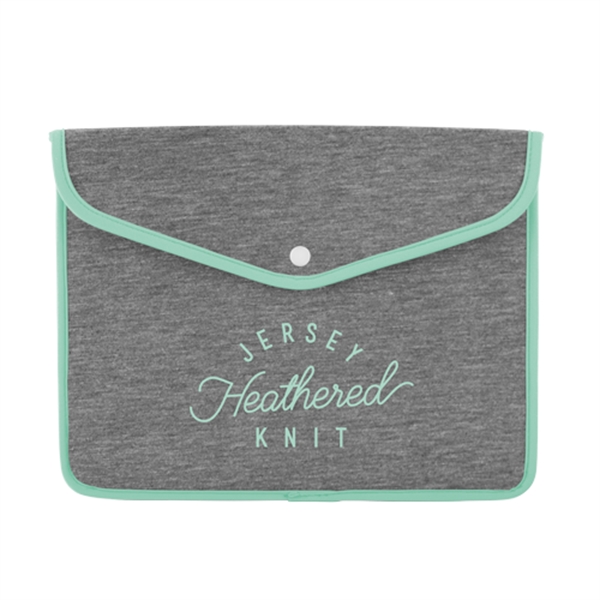 Heathered Jersey Knit neoprene snapfolio sleeve for tablet with snap closure.... from ASI 74710 Numo / NUMO