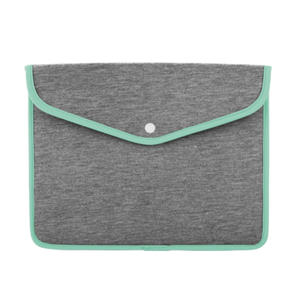 Heathered Jersey Knit neoprene snapfolio sleeve for tablet with snap closure.... from ASI 74710 Numo / NUMO